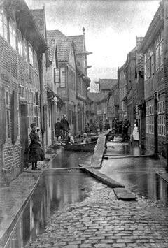 Lauenburg, Elbstraße, Hochwasser